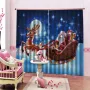 2PCS 3D Print Window Curtain Drapery Door Screen Panel for Christmas Decoration
