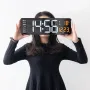 AGSIVO 16 Inch Digital Wall Clock Large LED Display with Remote Control / Automatic Brightness / Indoor Temperature / Date / Week / 12/24H For Home Office Classroom