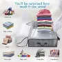 AGSIVO 2 Gói Túi Đựng Chăn Gối Có Thể Gấp Lại Được, Chăn, Quần Áo, Chăn Bông, Túi Đựng Đồ Có Khóa Kéo, Cửa Sổ Trong Suốt và 4 Quai Cầm