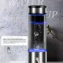 Garrafa de água portátil de hidrogênio, gerador de moléculas de hidrogênio de vidro, garrafa de água SPE PEM Technology, gerador de íons de hidrogênio, garrafa de vidro, absorção de hidrogênio, eletrólise, copo de água rico em hidrogênio, luzes coloridas 
