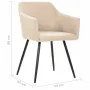 Dining Chairs 4 pcs Cream Fabric