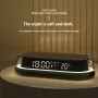 3 in 1 LED Symphony Night Lights Digital Clock Display 15W Wireless Charging Mobile Phone Holder Adjustable Brightness Bedroom Night Light