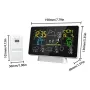 Tuya Wifi Wireless Weather Station Alarm Clock With 7.5 Inch Display / Atomic Clock / Weather Forecast / Outdoor Thermometer / Air Pressure / Moon Phase