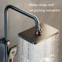 Agsivo High Pressure Shower Copper Body Kit Piano Keys Thermostat LED Digital 4 Modes Faucet Household Copper Booster Shower High Pressure Spray Gun