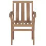 Garden Chairs 2 pcs with Black Cushions Solid Teak Wood