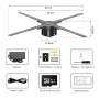 Quạt ba chiều P50 Wifi Máy quảng cáo 3D 576 LED Sign Neon Smart HD Player Hỗ trợ Video Hình ảnh Logo Đèn ba chiều Phích cắm EU