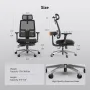 NEWTRAL MagicH-BPro Ergonomic Chair with Footrest, Auto-Following Backrest Headrest, Adaptive Lower Back Support, Adjustable Armrest, 4 Positions to Lock