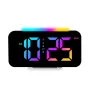 RGB Clock Simple Colored Light Electronic Clock Atmosphere Light Electronic Clock Multi-Function Alarm Clock Dual Display of Time and Week