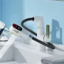 Rubinetto per lavabo da bagno AGSIVO in ottone con display digitale della temperatura e doccetta estraibile / beccuccio girevole sollevabile / 3 modalità di flusso dell'acqua / miscelatore per lavabo monoforo con una maniglia