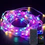 16.4フィート/32.8フィート/65.6フィートのiDeal LEDカラフルUSB LED装飾ストリングライト、アプリコントロールBluetoothリモコン付き、IP66防水、ホリデールームデコレーション用