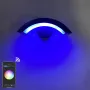 Luminária de parede WiFi Tuya em formato de arco de 9 W com mudança de cor RGBW e escurecimento, funciona com o aplicativo Smart Life, Google Home e controle de voz Alexa