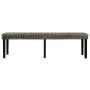 Bench 63\ Black Natural Kubu Rattan and Solid Mango Wood