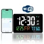 LEDグラフィティ時計 自動時間校正 Wi-Fi 温度と湿度 原子時計 ミラー時計 4段階の明るさ調整