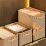 Steel Frame Non-Woven Fabric Storage Box Khaki Colour Space Saver Organizer for Home Dorm Clothes Pants Multiple Sizes Available