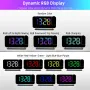 180 ° Rotação RGB Colorido Luz Noturna Rádio Projeção Relógio Despertador Digital Com Luz Noturna 2 Portas de Saída USB 12H/24H Rádio FM Projetor de Tempo Relógio LED