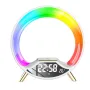 Çok İşlevli RGB LED Gece Lambası Saati Bluetooth Hoparlör Renkli Ortam Aydınlatması Kablosuz Şarj Telefon Hızlı Şarj