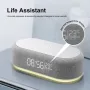 4-In-1 Desktop Clock USB Wireless Charging Night Light Thermometer Alarm Clock Wireless Charger Pad Stand Alarm Bedroom Lamp Night Light Desk Clock Temperature Thermometer Fast Charging Dock Station