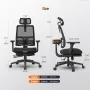 Newtral MagicH-BP Ergonomic Chair with Footrest - Home Office Desk Chair with Auto-Following Lumbar Support, 4D Armrest, Seat Depth & Height Adjustable, 96°-136° Reclines