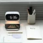 Portable Bedroom Touch Control Bedside Table Lamp Dimmable Digital Alarm Clock Wireless Charging Station for Bedroom, Bedside Office