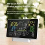 Tuya Wifi Wireless Weather Station Alarm Clock With 7.5 Inch Display / Atomic Clock / Weather Forecast / Outdoor Thermometer / Air Pressure / Moon Phase