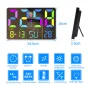 AGSIVO Large RGB Rainbow Digital Wall Clock Alarm Clock Large LED Display with Snooze / Remote Control / Automatic Brightness / Indoor Temperature / Date / Week / 12/24H For Home Office Classroom
