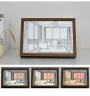 LED Illuminated Artwork Warm Modern Minimalist Design Rechargeable with Real Wood Frame Perfect Night Light and Home Decor Piece