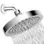 6\ High Pressure Rain Shower Head Pressure-boosting Fully-plated Lotus-shaped with Bend Pipe Bathroom Rainfall Shower Head Black Silvery Angle Adjustable Showerhead