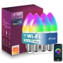 LIXINCORDA E14 Smart Bulb Tuya Wifi Candle Lamp APP Remote Control LED Bulb WiFi 2.4GHz Supports Alexa Google Assistant Voice Control