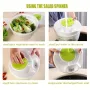 Multifunctional 5L Vegetable Dehydrator Centrifugal Inertia Design Drain Basket Easy Efficient Draining Kitchen Tool