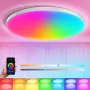 LIXINCORDA 24W 30cm Smart RGBCW LED Ceiling Light Works with Tuya WiFi APP Voice Control LED Ceiling Light Dimmable Music Sync Round Ceiling Light Ambient Light for Living Room Bedroom