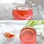 500ML Heat-resistant Glass Filter Three-piece Vertical Flower Teapot