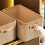 Steel Frame Non-Woven Fabric Storage Box Khaki Colour Space Saver Organizer for Home Dorm Clothes Pants Multiple Sizes Available