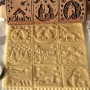 Wooden Embossed Rolling Pin Nativity Pattern Xmas Christmas Wooden Engraved Embossing Rolling Pin with 9 Different Scene for Baking Embossed Cookies