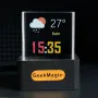 Transparent Mini WiFi Weather Clock GIFTV Smart Weather Station with GIF Animation Album Holographic Creative Gift Photo Display Crystal Cube
