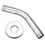 6\ High Pressure Rain Shower Head Pressure-boosting Fully-plated Lotus-shaped with Bend Pipe Bathroom Rainfall Shower Head Black Silvery Angle Adjustable Showerhead