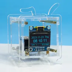 0.96 Inch ESP8266 Mini Weather Forecast Clock OLED Display Electronic Clock Diy Kit Support 2.4G Wifi Network With Case Fun Diy Soldering Loose Parts