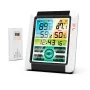 AGSIVO Stazione Meteorologica con Sveglia Wireless, Termometro per Interni ed Esterni, Sensore Digitale per il Monitoraggio dell'Umidità con Orologio Atomico, Stazione di Previsioni con Calendario/Retroilluminazione/Snooze