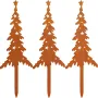 Pack of 4 Rust Stake Christmas Tree and Deer Christmas Decoration Rust Garden Stakes Christmas Trees Reindeer Christmas Decoration Outdoor Autumn Decoration