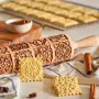 Rolo de massa de madeira com relevo de 35x4,5 cm, rolo de biscoito para assar em Natal, bolo de biscoito, madeira para massas, biscoitos, doces, itens de padaria, pizza