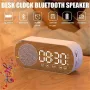 Multifunctional LED Mirror Digital Alarm Clock with Wireless bluetooth Speaker High-Definition Display Superior Sound Quality bluetooth 5.0 Connectivity Ideal Desk Decor for Home and Office