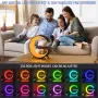 AGSIVO 4'ü 1 arada 15W Kablosuz Şarj Cihazı RGB Işıklı Çalar Saat bluetooth Hoparlör Uygulama Uzaktan Kumandası Qi özellikli Akıllı Telefon için iPhone 14 Pro Max için Samsung Galaxy S23 Ultra için Xiaomi 13