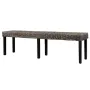 Bench 63\ Black Natural Kubu Rattan and Solid Mango Wood