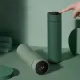 AGSIVO 500ml / 17Oz Paslanmaz Çelik Su Şişesi LED Sıcaklık Göstergesi Sızdırmaz Vakumlu Matara Kahve Kupası Süt Kupası