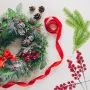 Artificial Christmas Decorative Red Pine Branch Christmas Decoration Artificial Fir Branches Holly Berries Red Berries Branches For Christmas Tree Wreath Gifts Decoration