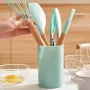 12 ADET Gıda Sınıfı Silikon Mutfak Eşyaları Çatal Bıçak Takımı Döner Spatula Ölçüm Kaşığı Pratik Pişirme Araçları Mutfak Çatal Bıçak Takımı