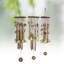 Carillon éolien en alliage de cuivre antirouille à tubes multiples en bois massif et bronze