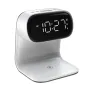 Portable Bedroom Touch Control Bedside Table Lamp Dimmable Digital Alarm Clock Wireless Charging Station for Bedroom, Bedside Office