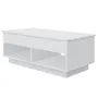 HOMMPA Lift Top Coffee Table with Hidden Storage LED Coffee Table Morden High Gloss White Living Room 3 Tiers Modern Tea Table with Storage Center Tables Hidden Compartment & 2 Open Shelves