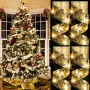 Festive Home Decor Ornament Christmas Tree Decoration Ribbon LED String Lights Christmas Tree Decoration Ribbon Led Light String Lights With Holiday Gift Box Bow Satin Copper Wire Lights