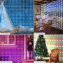LIXINCORDA Smart RGB LED Curtain Light Strings Bluetooth APP Control Remote Control IP68 Waterproof Holidays Wedding Decorations